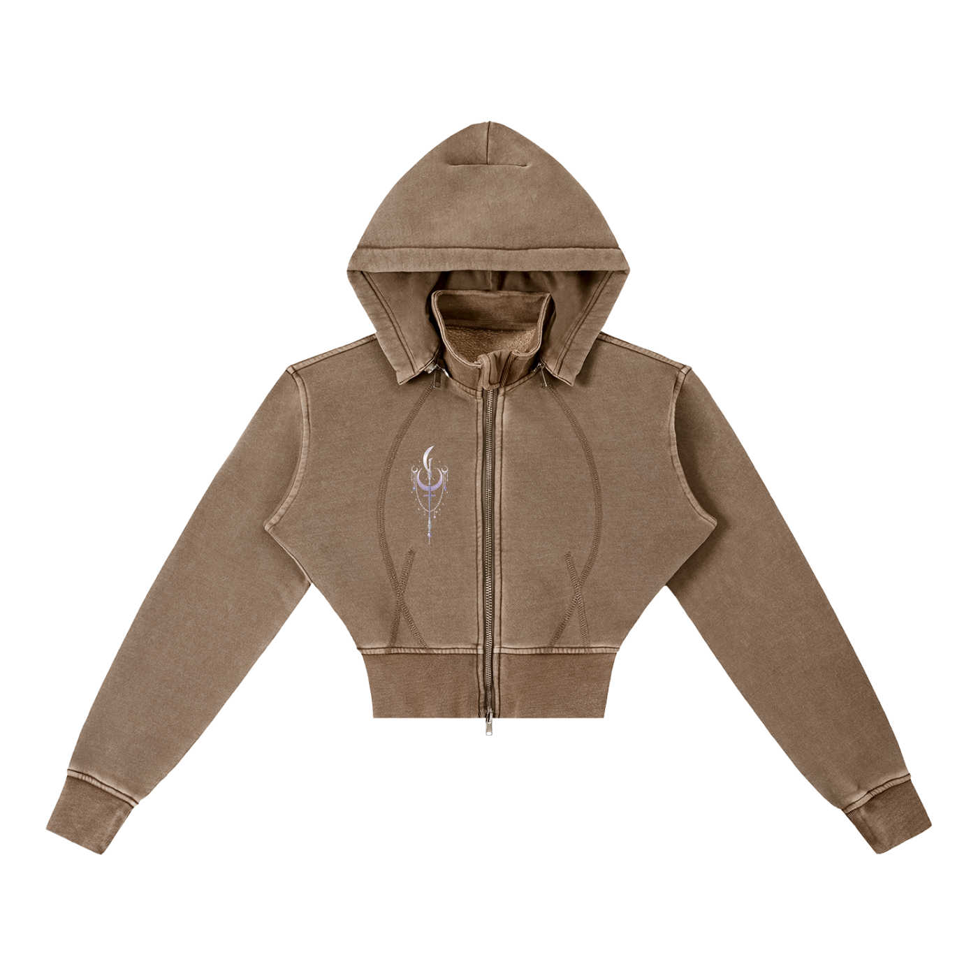 Saturn Warrior Vintage Washed Cropped Fleece Hoodie