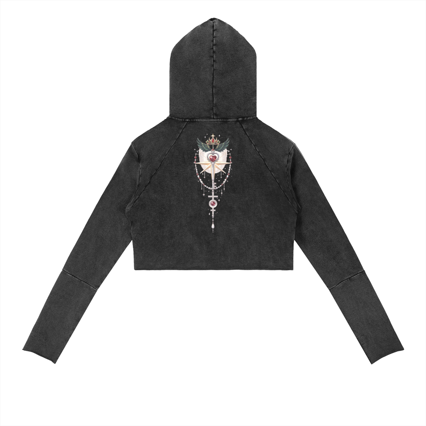 Pluto Warrior Vintage Washed Raw Edge Hoodie