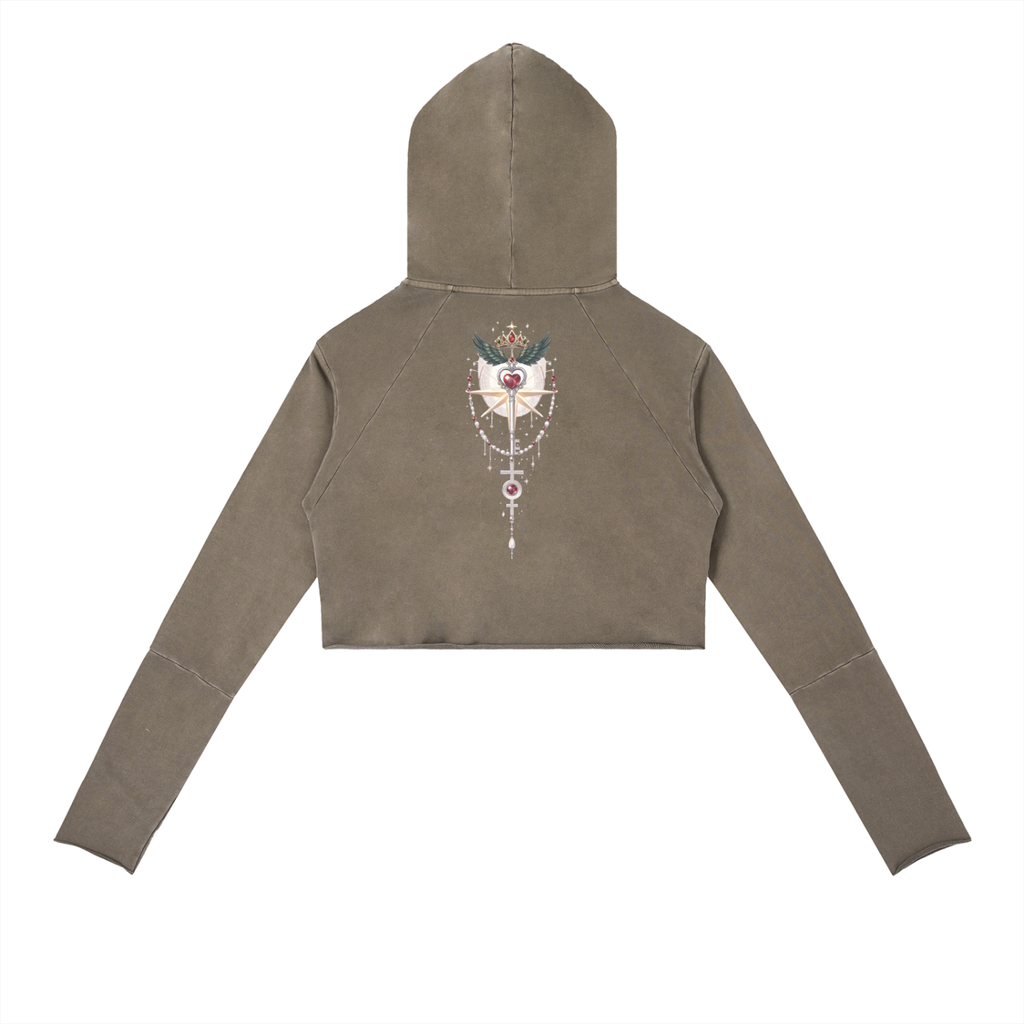 Pluto Warrior Vintage Washed Raw Edge Hoodie