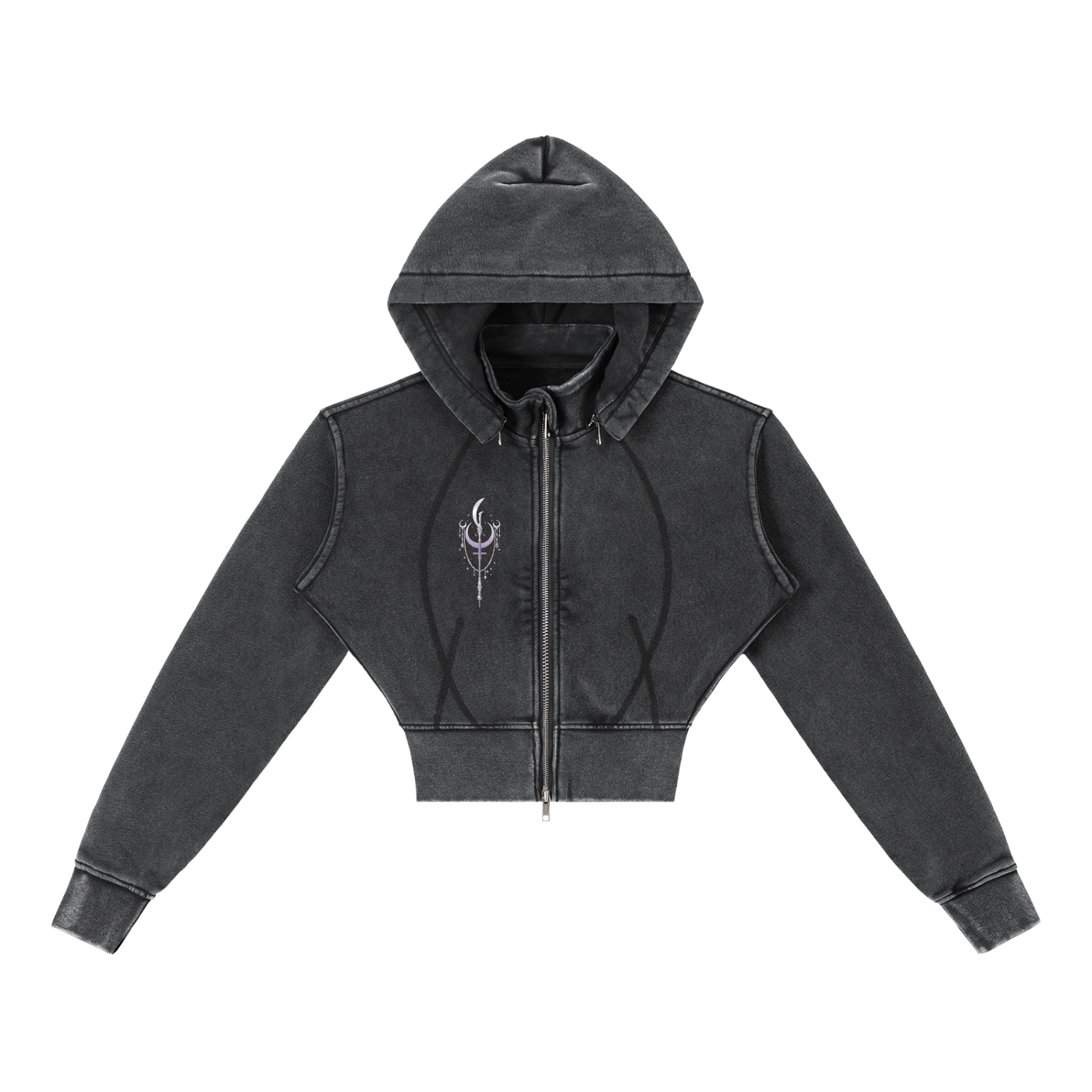 Saturn Warrior Vintage Washed Cropped Fleece Hoodie